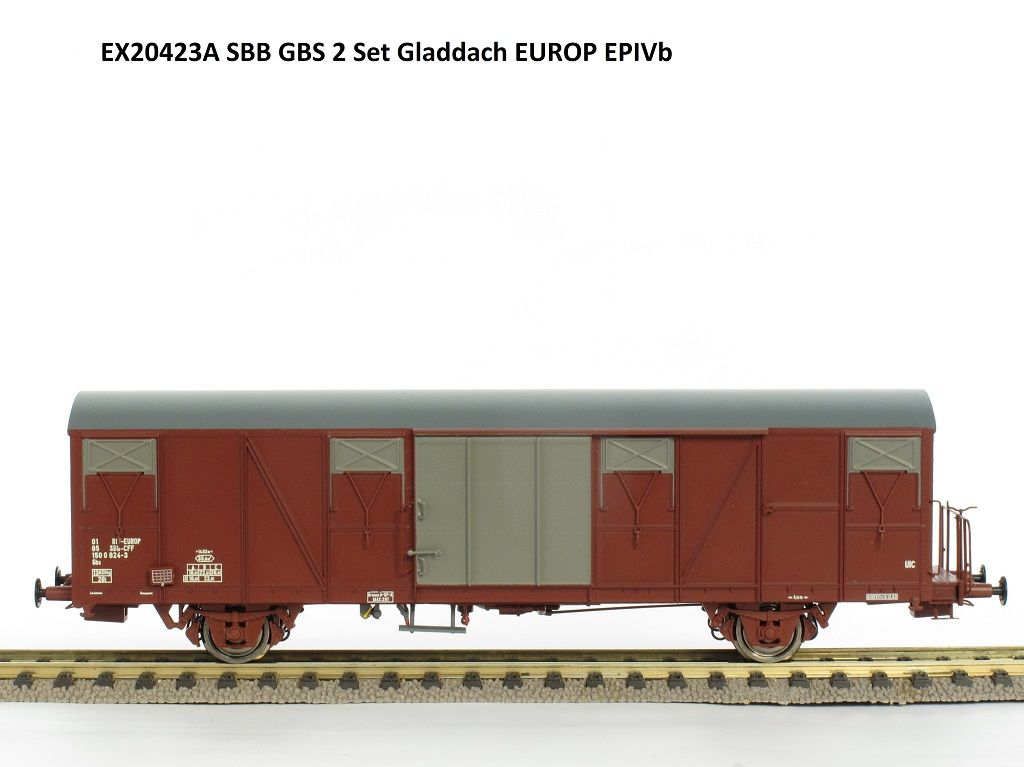 SBB Gbs 2er-Set Güterwagen Gbs 0185 150 0824-3 (EX20423A), SBB Güterwagen Gbs 0185 150 1547-9 (EX20423B)